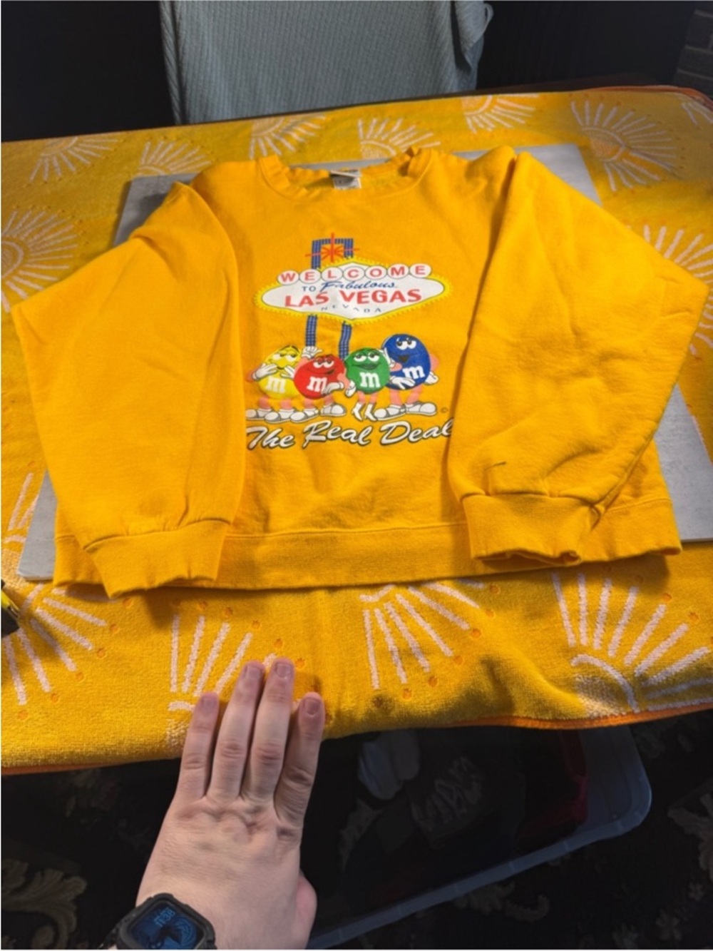 Yellow Las Vegas M&M's Graphic Sweatshirt